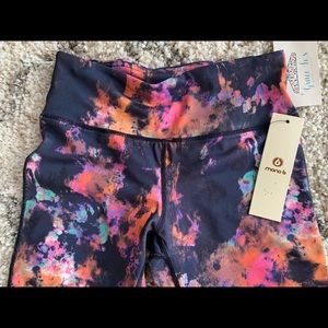 NWT watercolor athletic capris